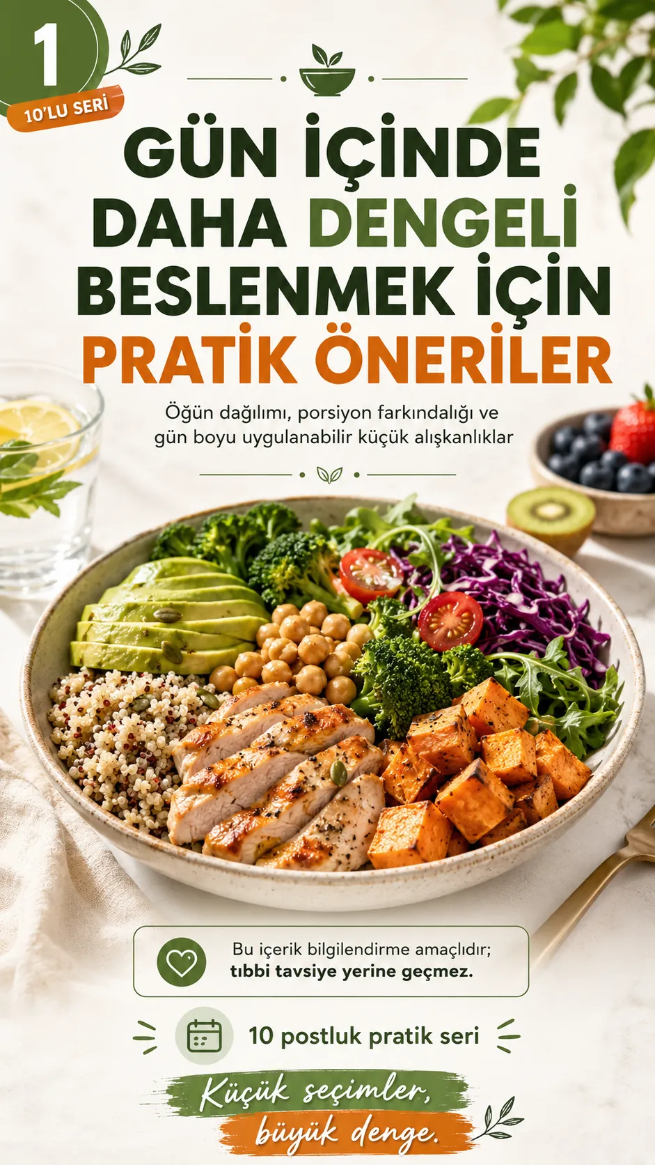 Gün İçinde Daha Dengeli Beslenmek İçin Pratik Öneriler — Sağlıklı Beslenme görsel rehberi