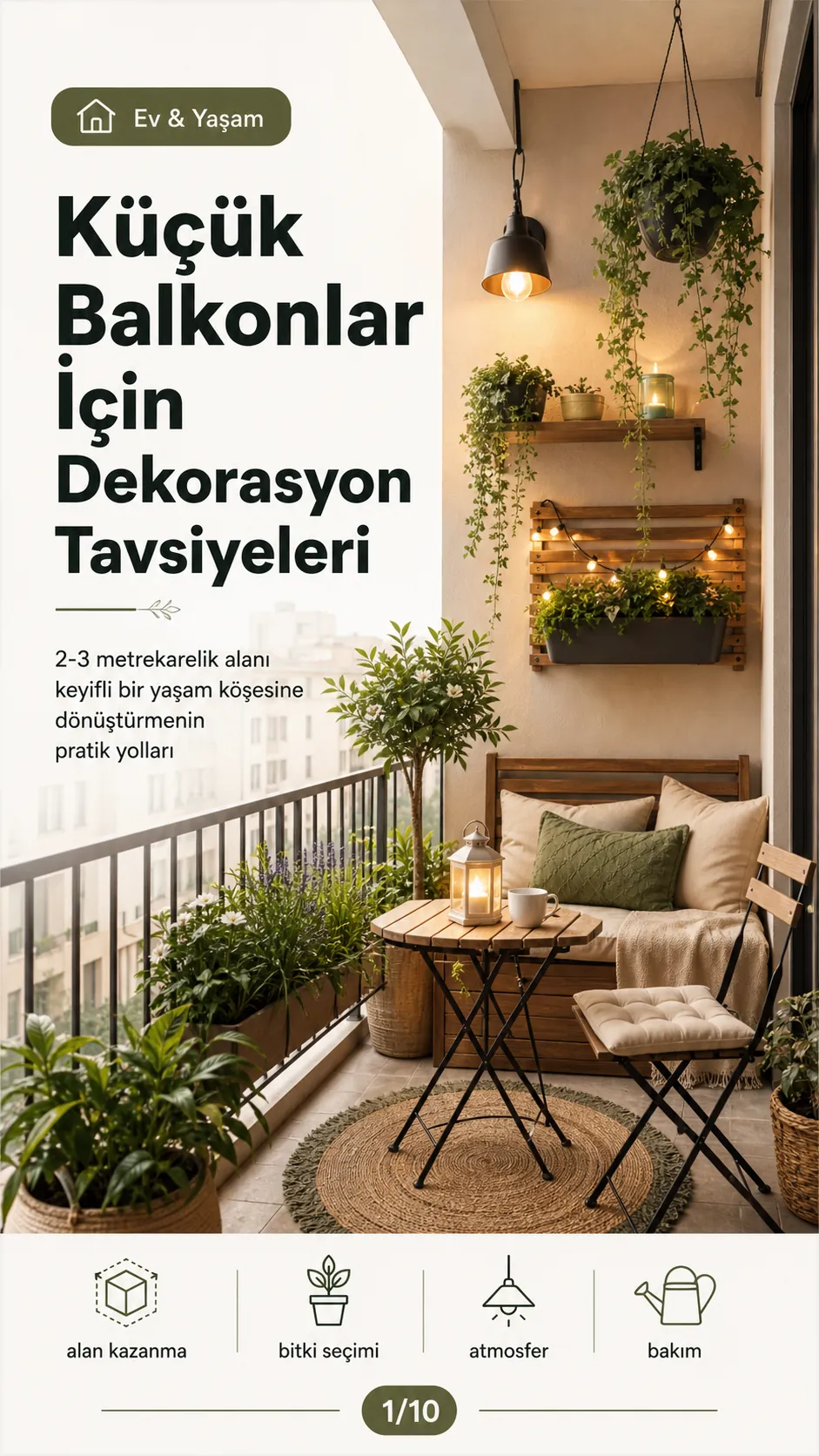 Küçük Balkonlar İçin Dekorasyon Tavsiyeleri — Ev & Yaşam görsel rehberi