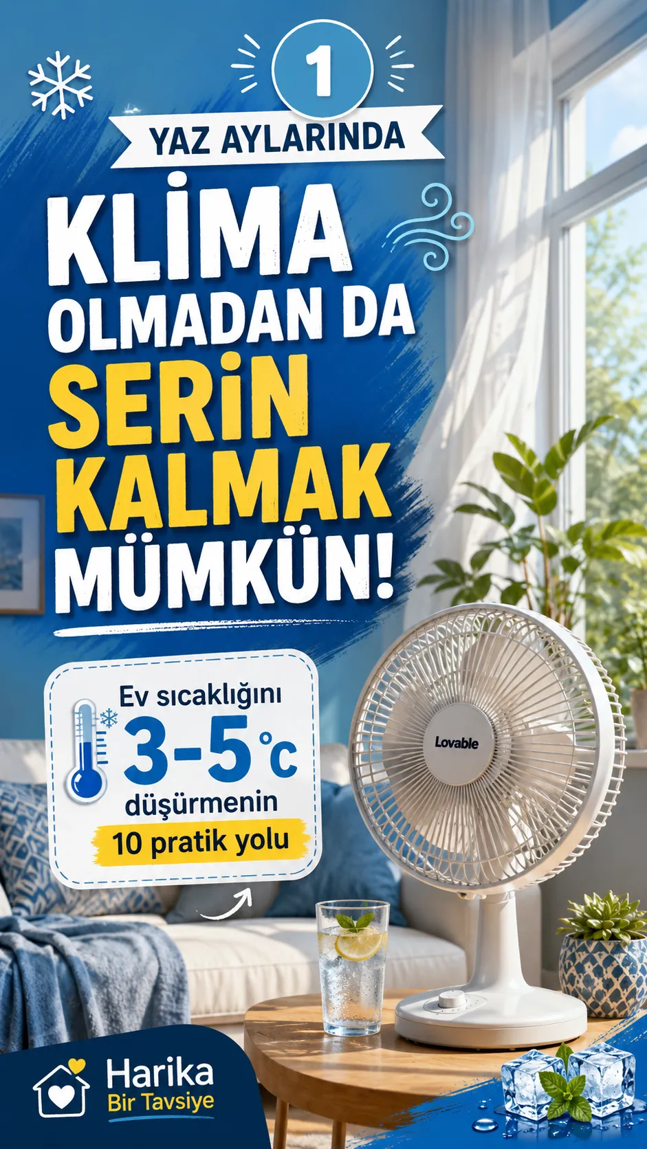 Yaz Aylarında Evde Serin Kalmanın Pratik Yolları — Ev & Yaşam görsel rehberi