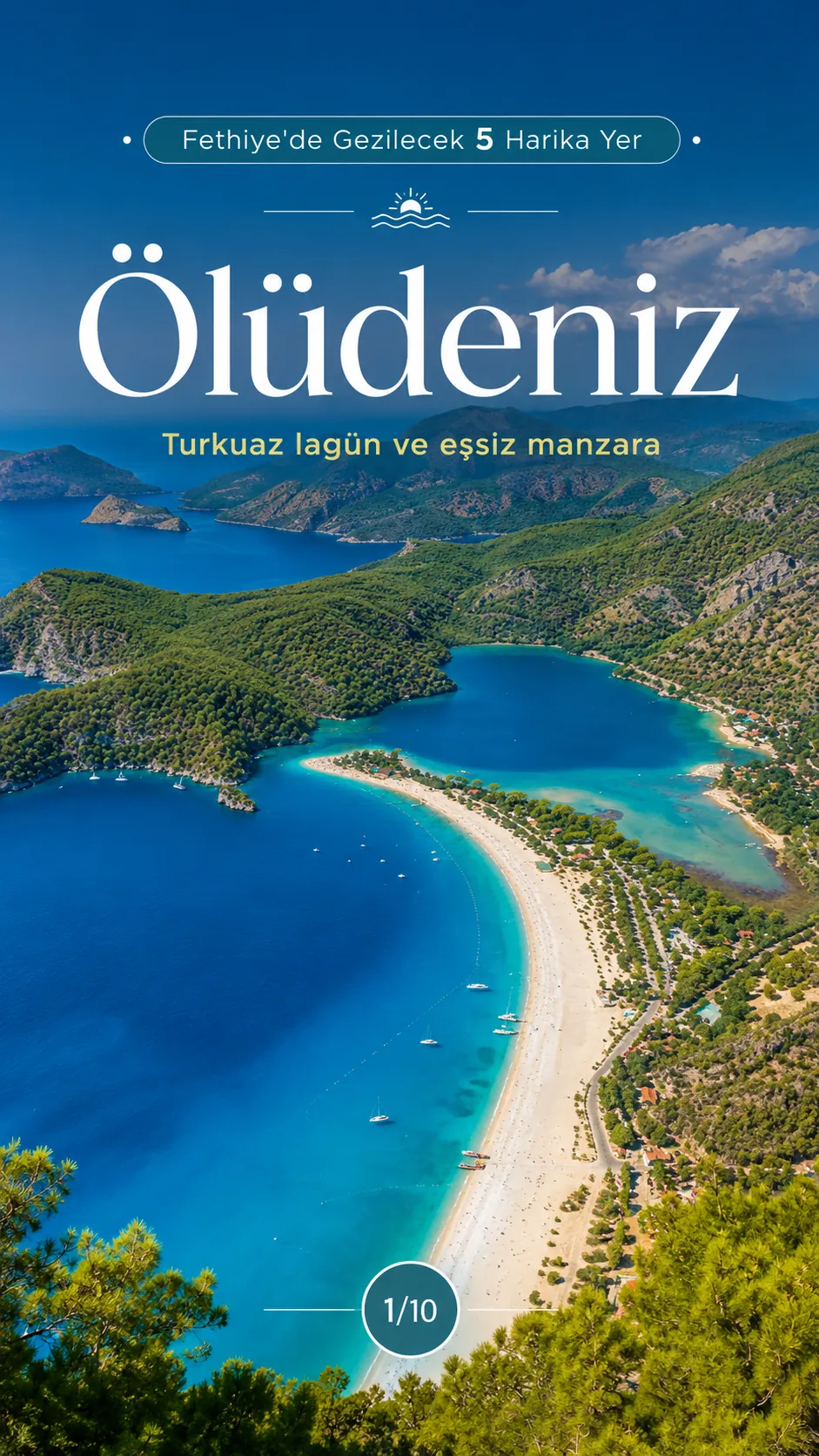 Fethiye Ölüdeniz turkuaz lagün manzarası Fethiye Ölüdeniz turkuaz lagün manzarası