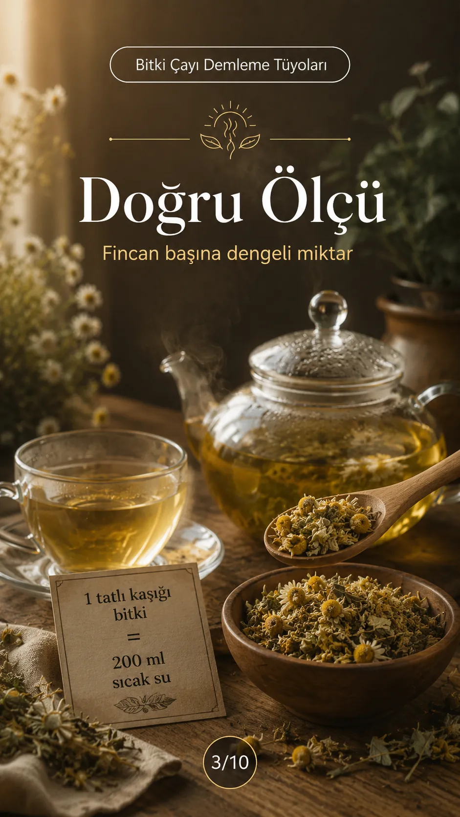 Bitki çayı için doğru ölçü ve fincan oranı